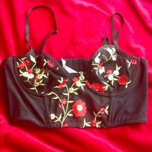 Forever 21 Sexy Rose embroidered Bralette